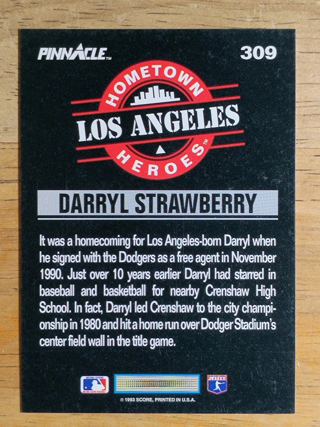 1993 Pinnacle #309 Darryl Strawberry HH