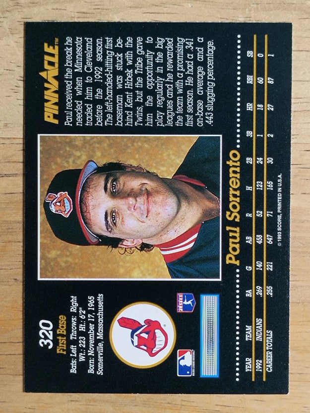 1993 Pinnacle #320 Paul Sorrento