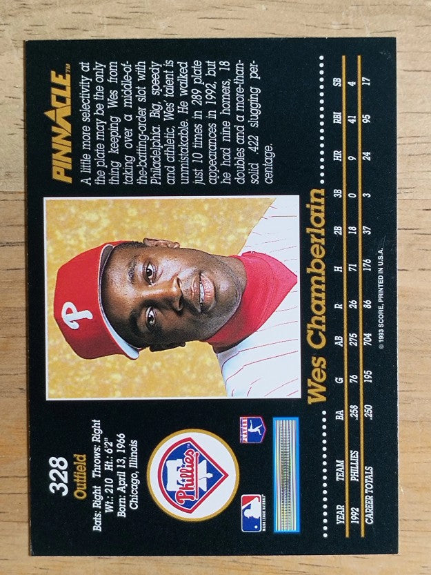1993 Pinnacle #328 Wes Chamberlain