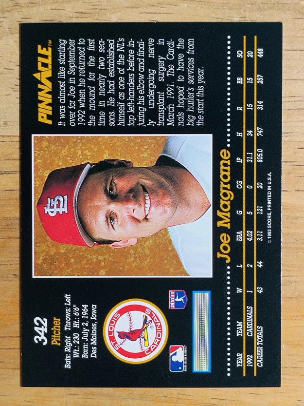 1993 Pinnacle #342 Joe Magrane