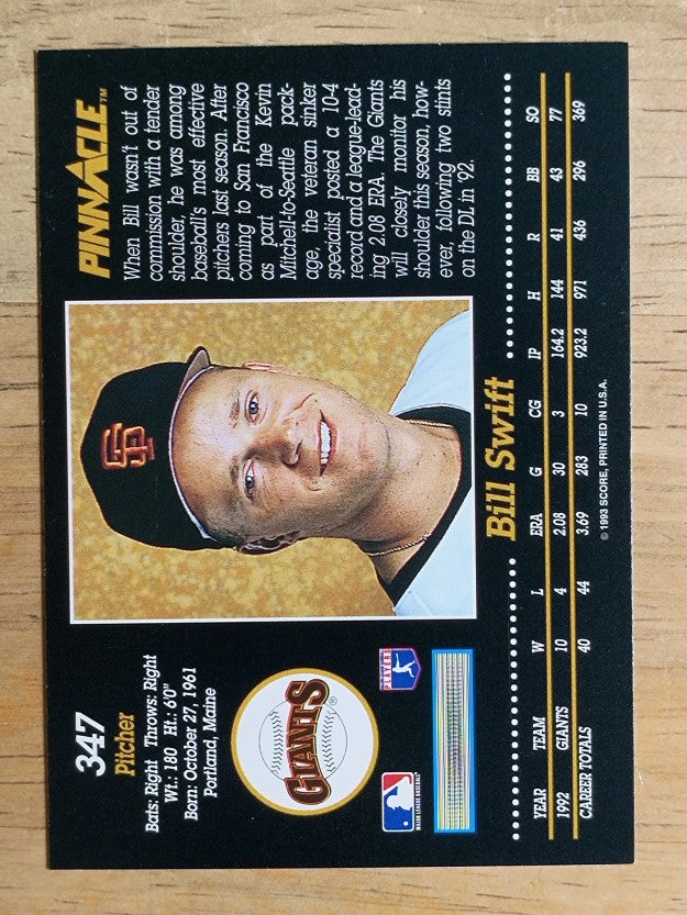 1993 Pinnacle #347 Bill Swift