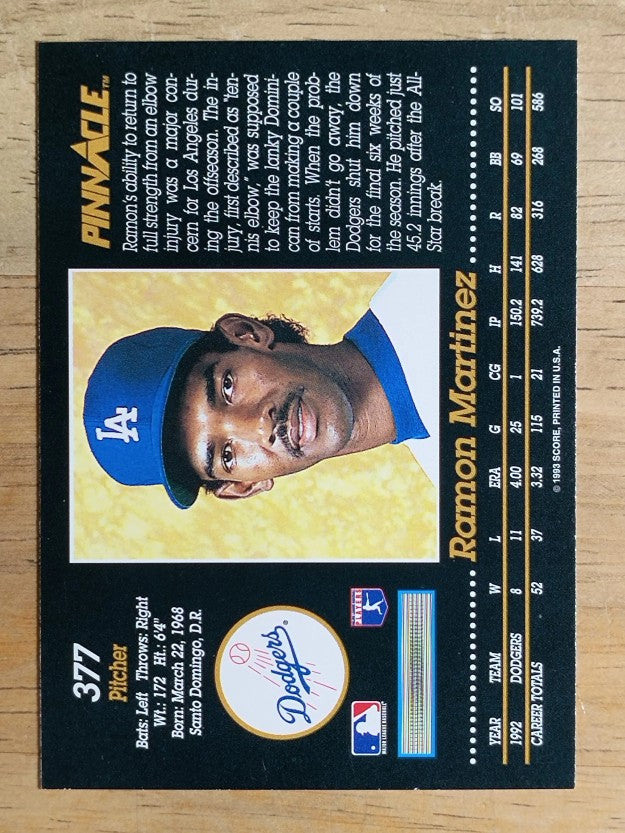1993 Pinnacle #377 Ramon Martinez