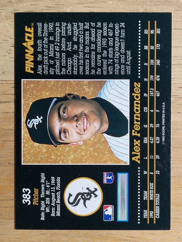 1993 Pinnacle #383 Alex Fernandez