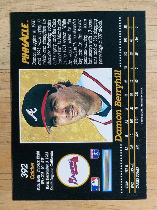 1993 Pinnacle #392 Damon Berryhill