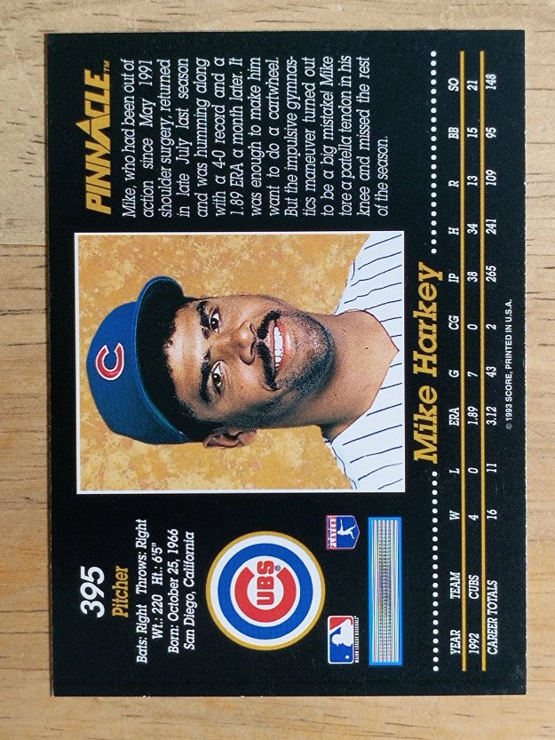 1993 Pinnacle #395 Mike Harkey
