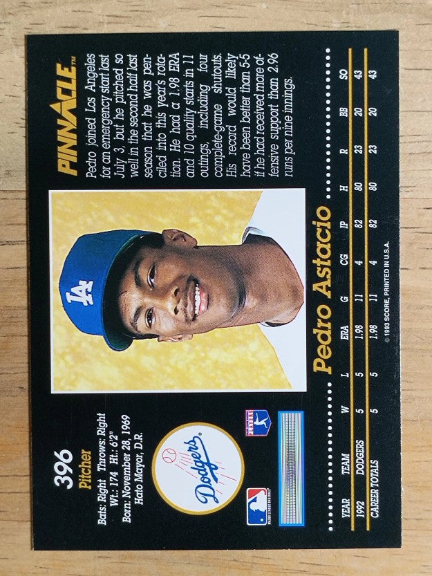 1993 Pinnacle #396 Pedro Astacio