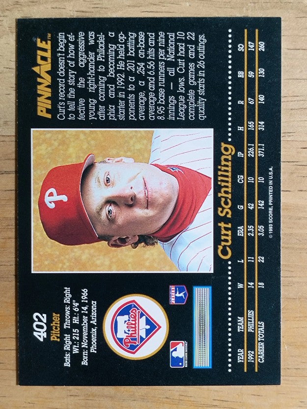 1993 Pinnacle #402 Curt Schilling