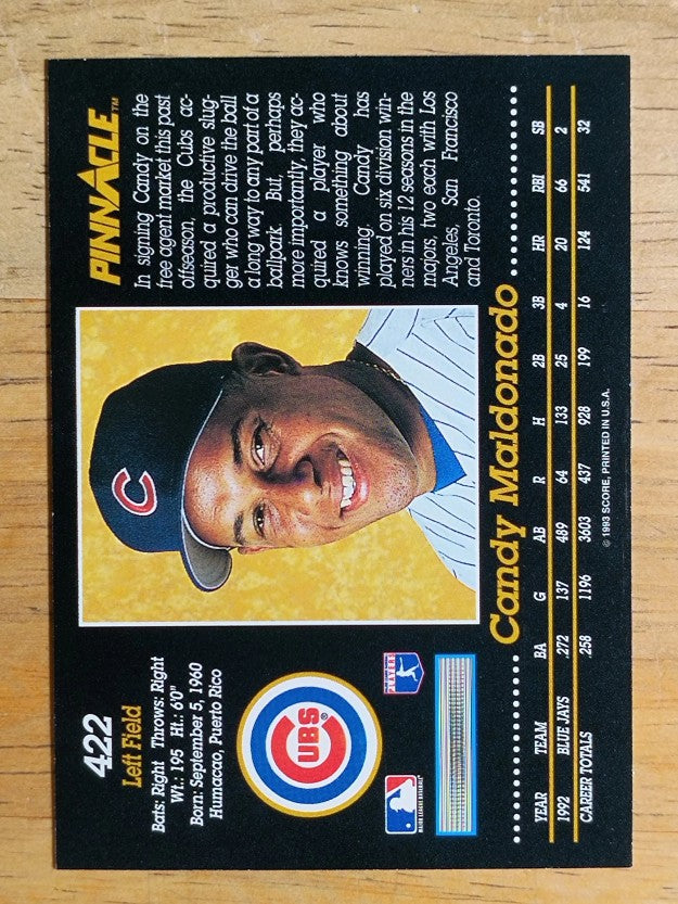 1993 Pinnacle #422 Candy Maldonado