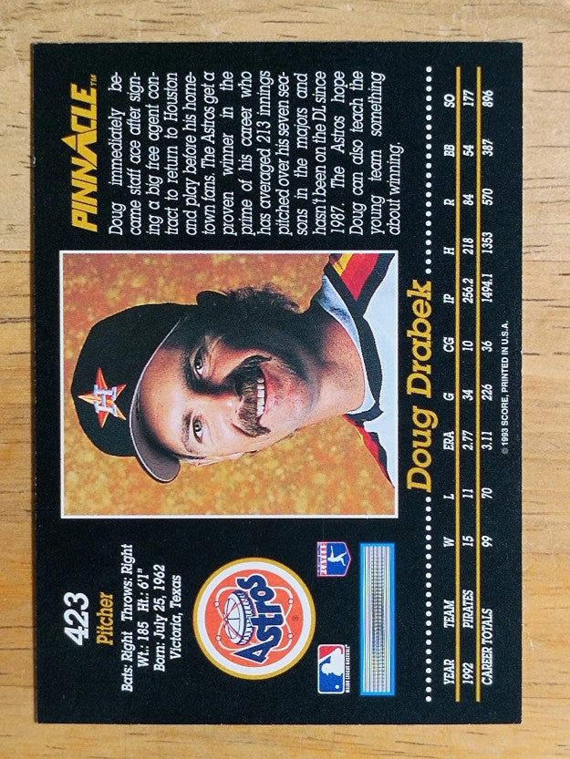 1993 Pinnacle #423 Doug Drabek