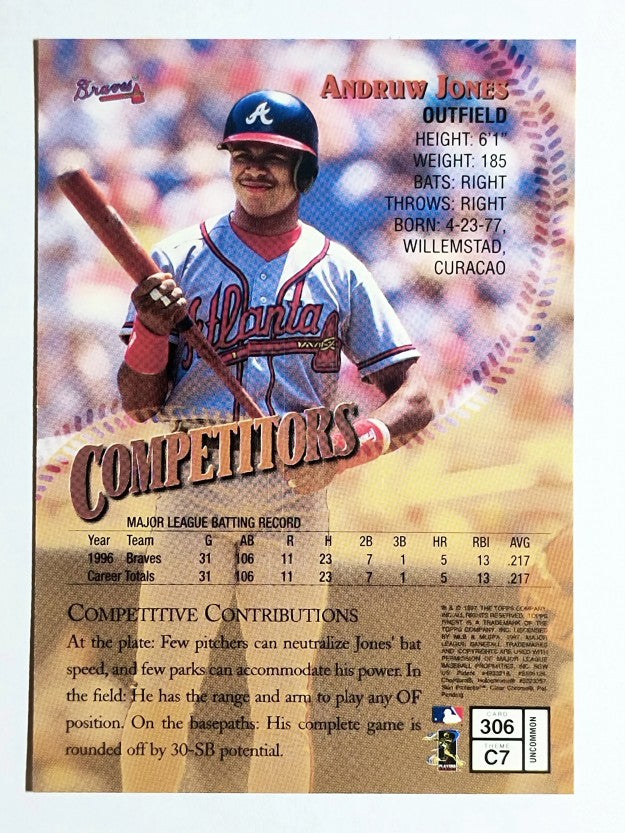 1997 Finest #306 Andruw Jones S