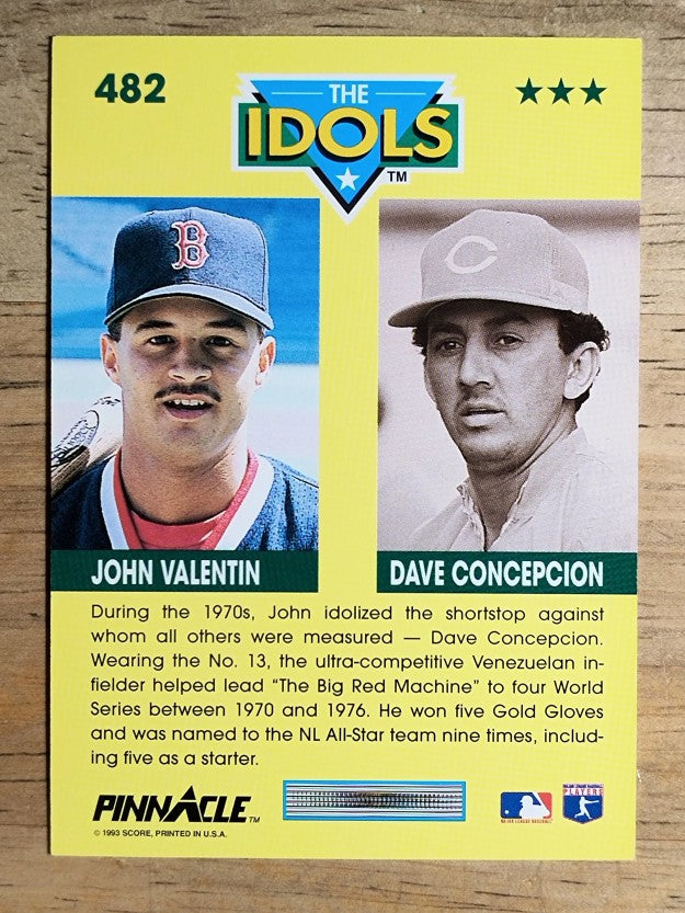 1993 Pinnacle #482 John Valentin/Dave Concepcion