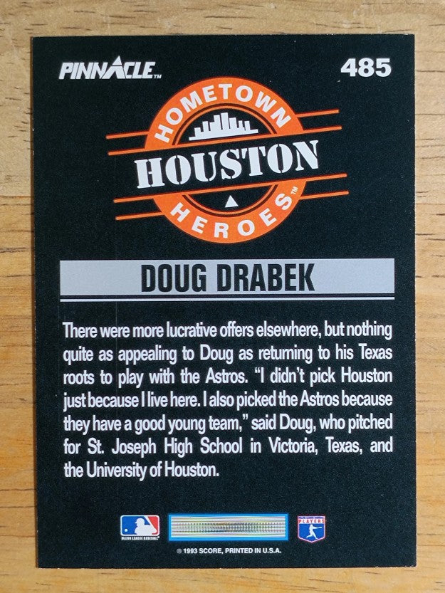 1993 Pinnacle #485 Doug Drabek HH