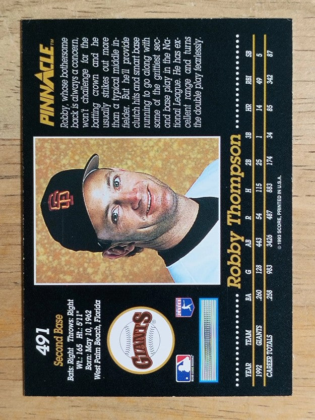 1993 Pinnacle #491 Robby Thompson