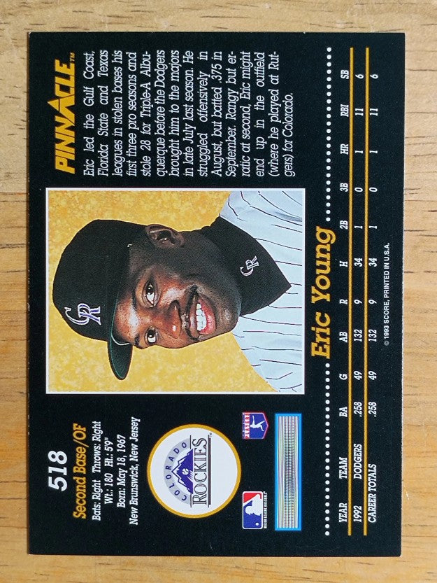 1993 Pinnacle #518 Eric Young