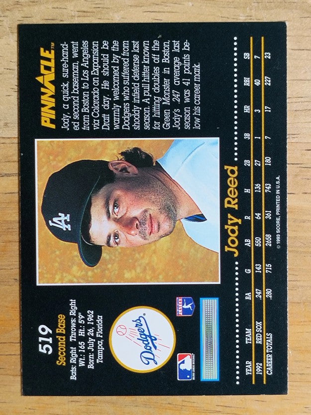 1993 Pinnacle #519 Jody Reed