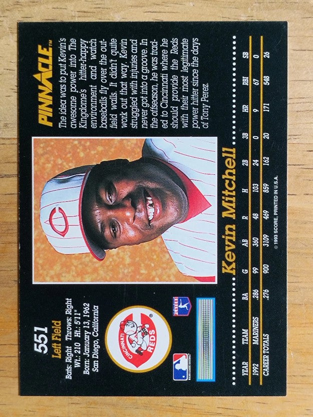 1993 Pinnacle #551 Kevin Mitchell