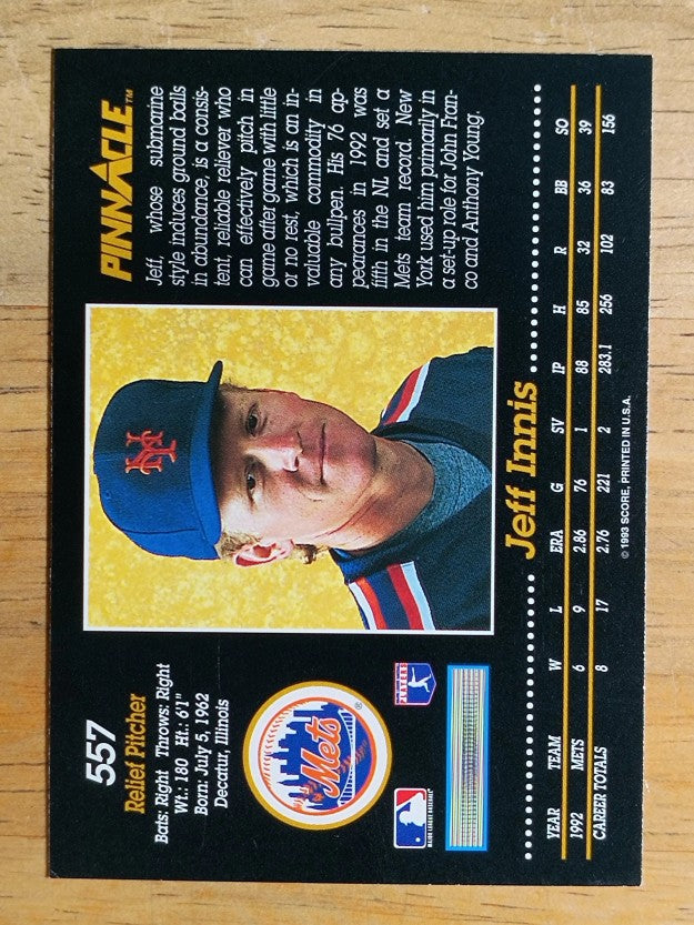 1993 Pinnacle #557 Jeff Innis