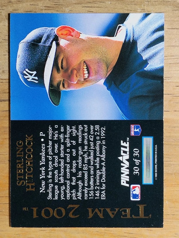 1993 Pinnacle Team 2001 #30 Sterling Hitchcock (NM)