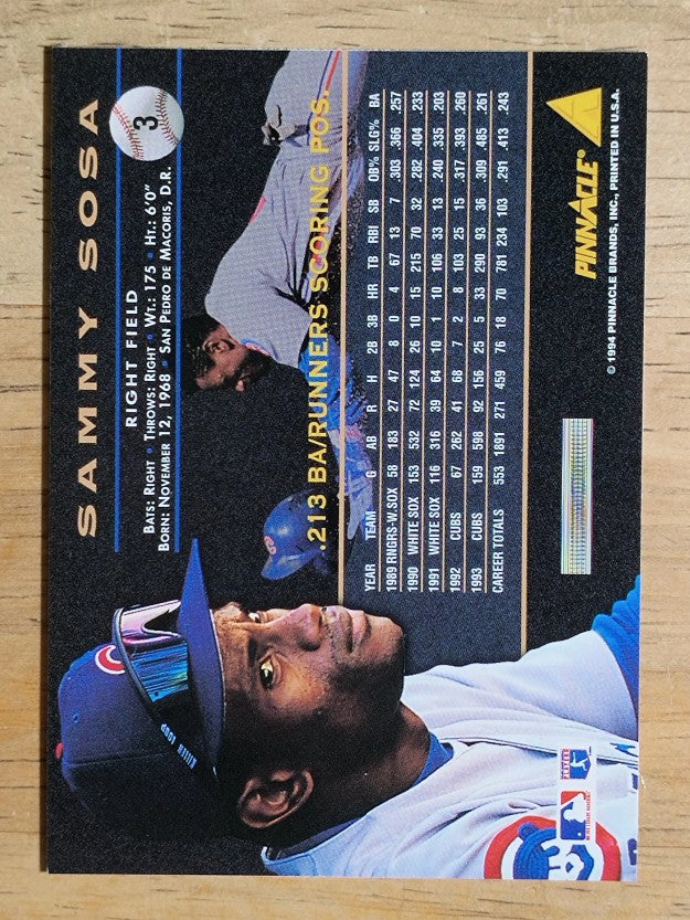 1994 Pinnacle #3 Sammy Sosa