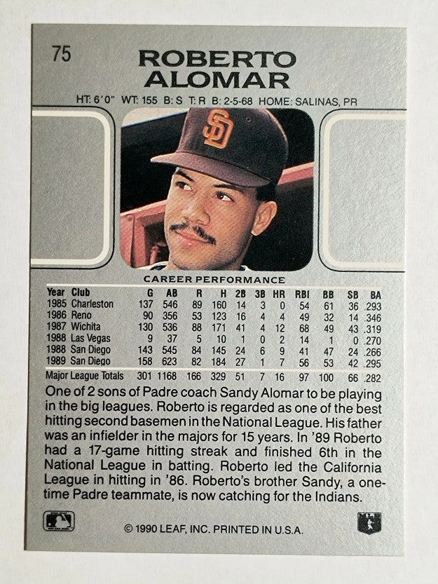 1990 Leaf #75 Roberto Alomar