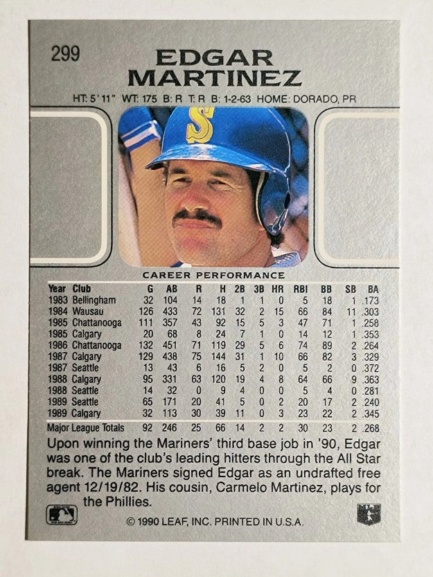 1990 Leaf #299 Edgar Martinez
