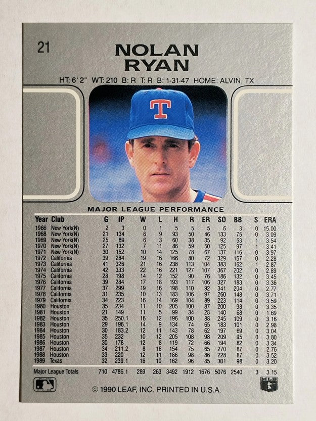 1990 Leaf #21 Nolan Ryan