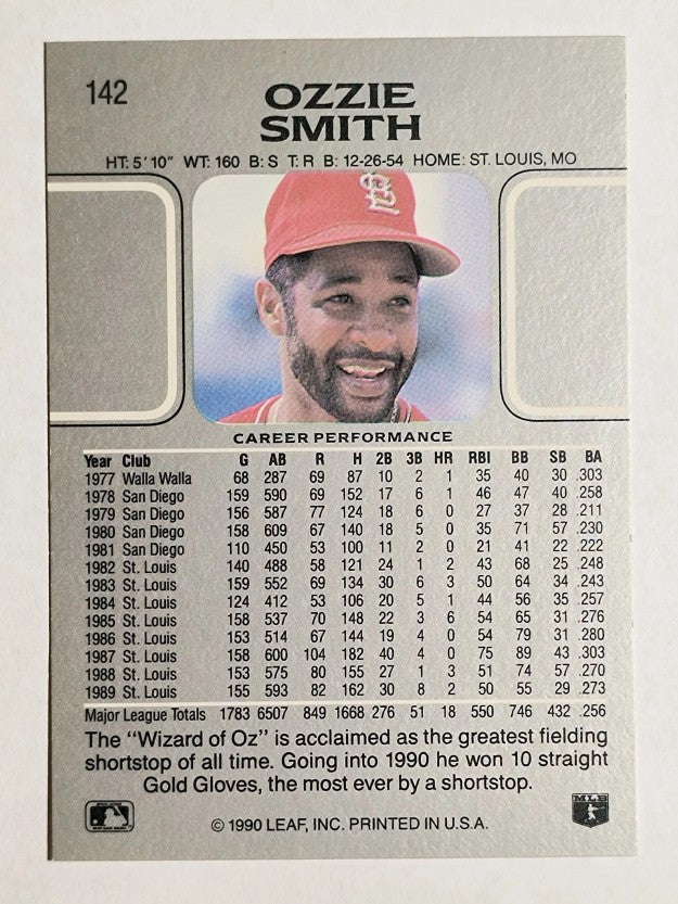 1990 Leaf #142 Ozzie Smith