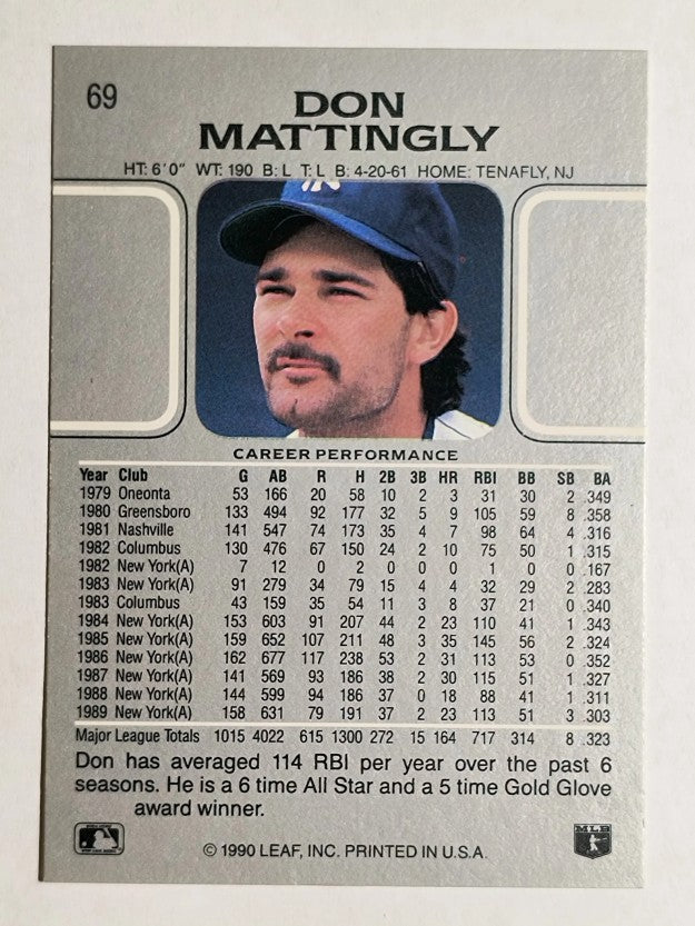 1990 Leaf #69 Don Mattingly