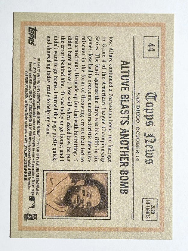 2021 Topps Heritage #44 Jose Altuve IA