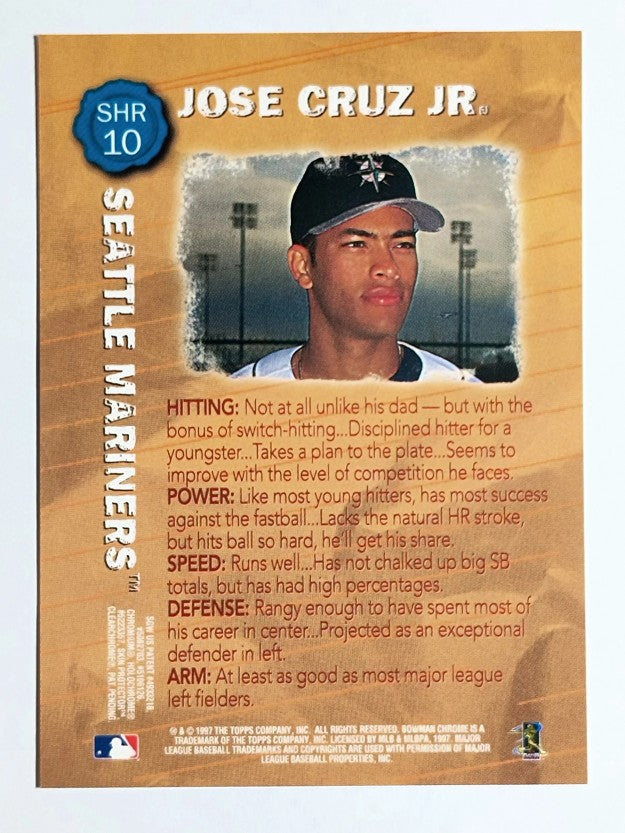 1997 Bowman Chrome Scout's Honor Roll #SHR10 Jose Cruz Jr.