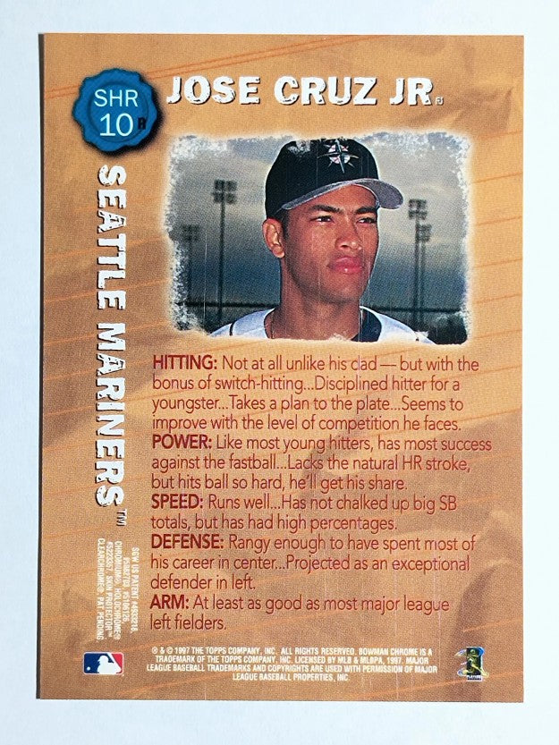 1997 Bowman Chrome Scout's Honor Roll Refractor #SHR10 Jose Cruz Jr.