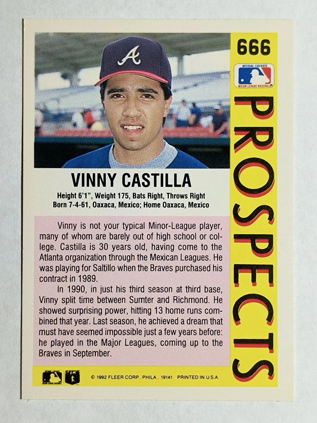 1992 Fleer #666 Vinny Castilla RC
