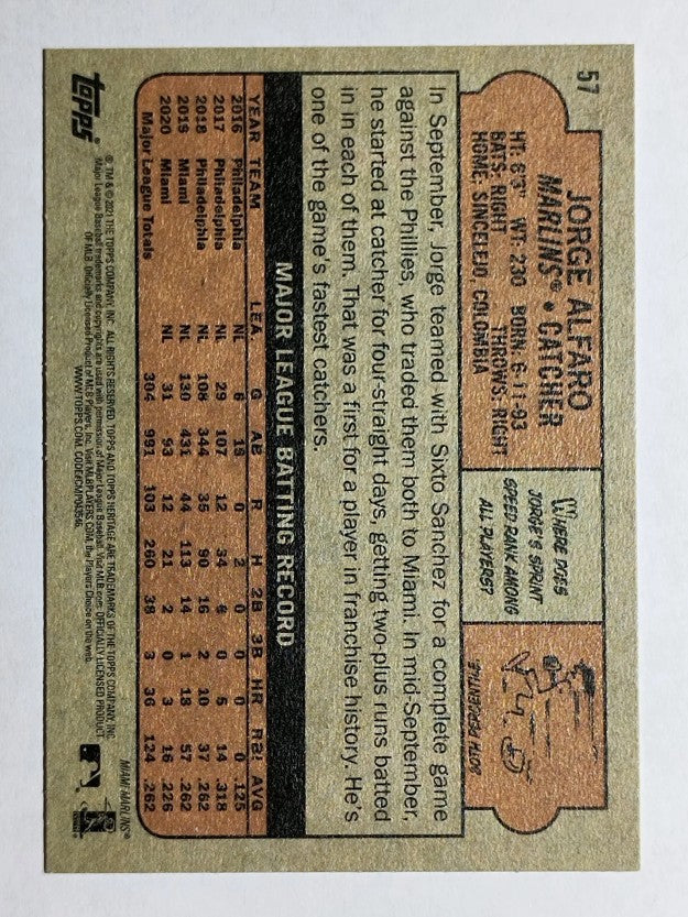 2021 Topps Heritage #57 Jorge Alfaro