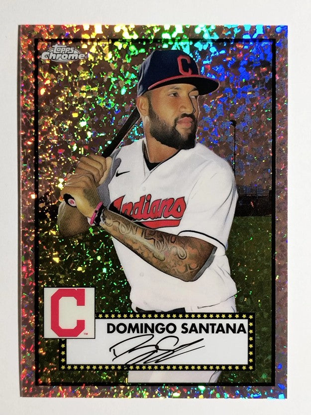 2021 Topps Chrome Platinum Anniversary Rose Gold Refractors #590 Domingo Santana