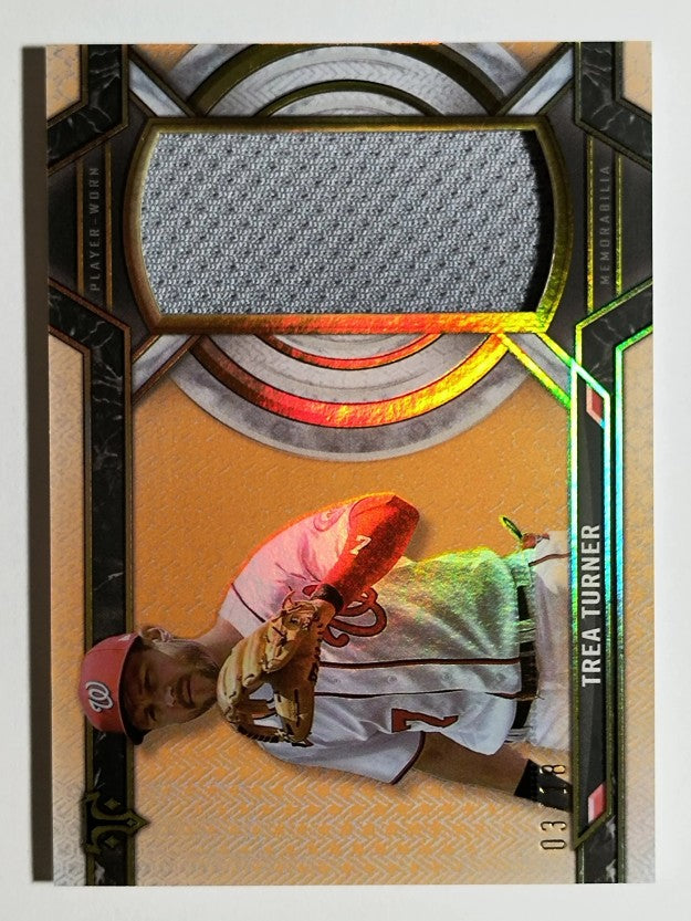 2021 Topps Triple Threads Single Jumbo Relics Amber #SJRTTU Trea Turner