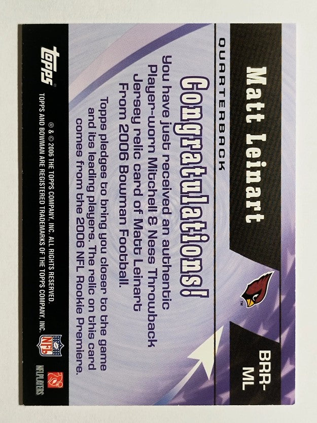 2006 Bowman Rookie Rewind Jerseys #BRRML Matt Leinart B