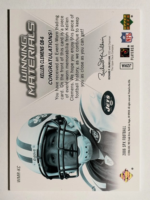 2006 SPx Rookie Winning Materials #WMRKC Kellen Clemens