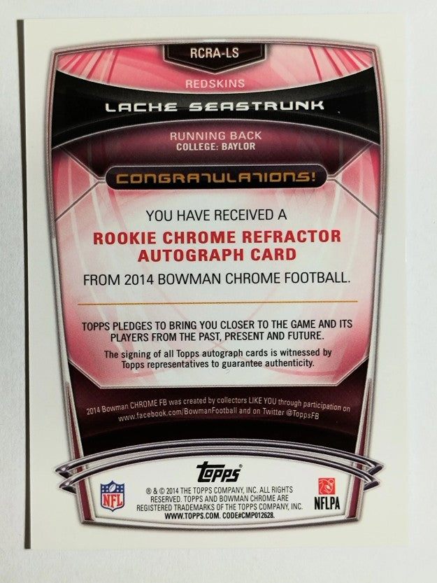 2014 Bowman Chrome Rookie Autographs Blue Refractors #RCRALS Lache Seastrunk