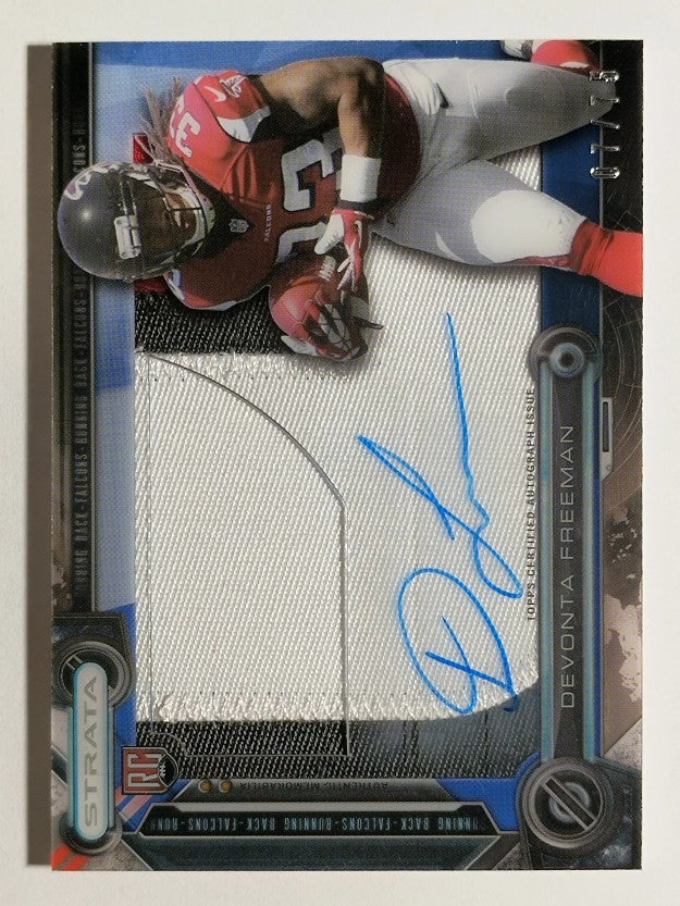 2014 Topps Strata Clear Cut Rookie Relic Autographs Sapphire Devonta Freeman