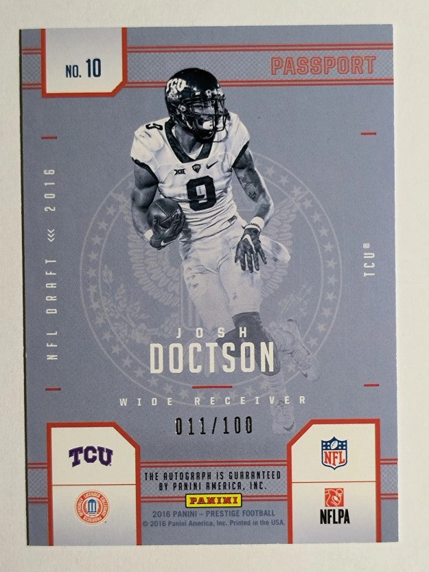 2016 Prestige NFL Passport Ink #10 Josh Doctson