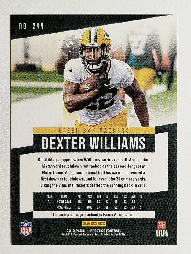 2019 Prestige Xtra Points Signatures Green #244 Dexter Williams