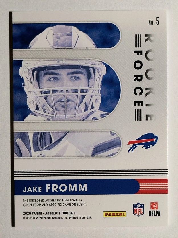 2020 Absolute Rookie Force Jerseys #5 Jake Fromm
