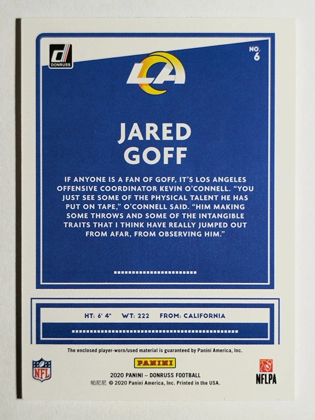 2020 Donruss Threads #6 Jared Goff