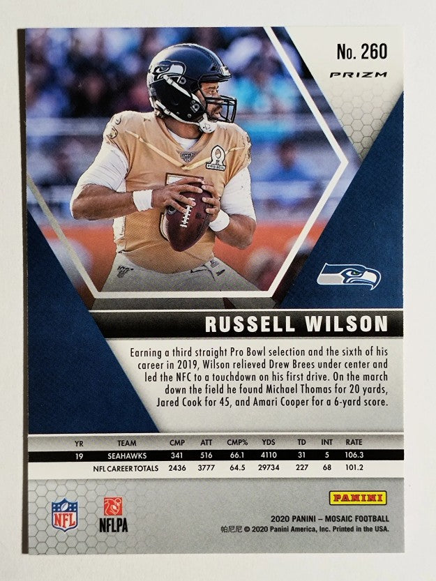 2020 Panini Mosaic Mosaic Camo Pink #260 Russell Wilson PB