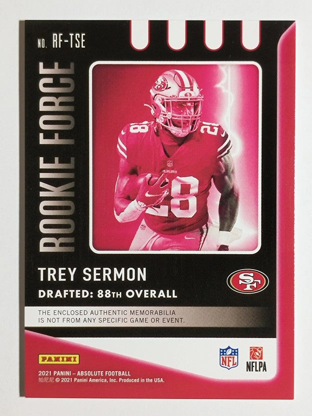 2021 Absolute Rookie Force Jerseys #26 Trey Sermon
