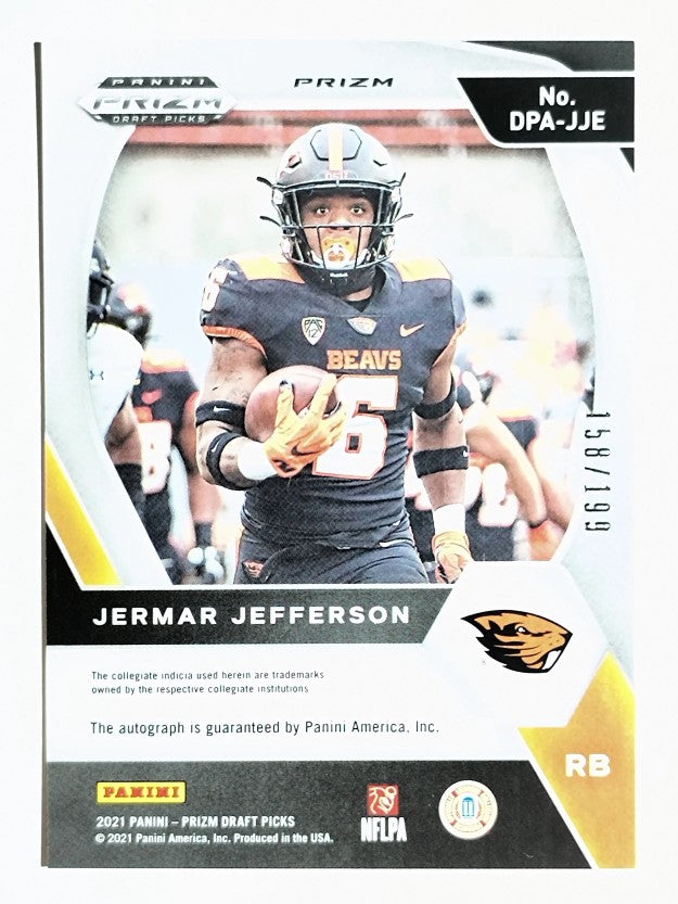 2021 Panini Prizm Draft Picks Autographs Prizms Red #322 Jermar Jefferson