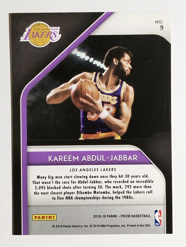 2018-19 Panini Prizm Hall Monitors #9 Kareem Abdul-Jabbar