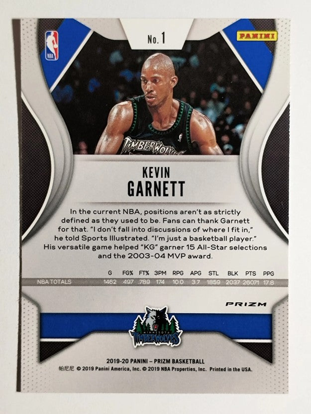 2019-20 Panini Prizm Prizms Pink Ice #1 Kevin Garnett