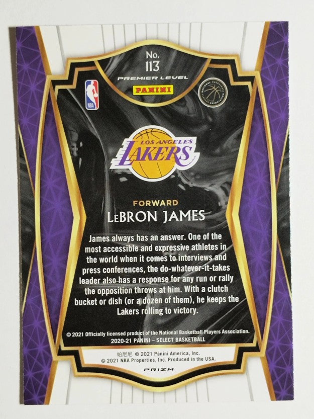 2020-21 Select Prizms Red White Orange Shimmer #113 LeBron James