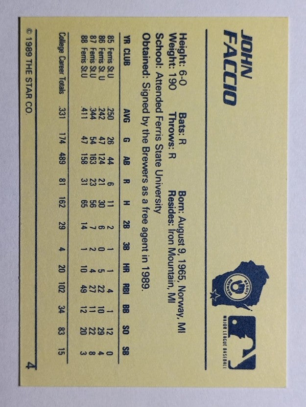 1989 Star #4 John Faccio